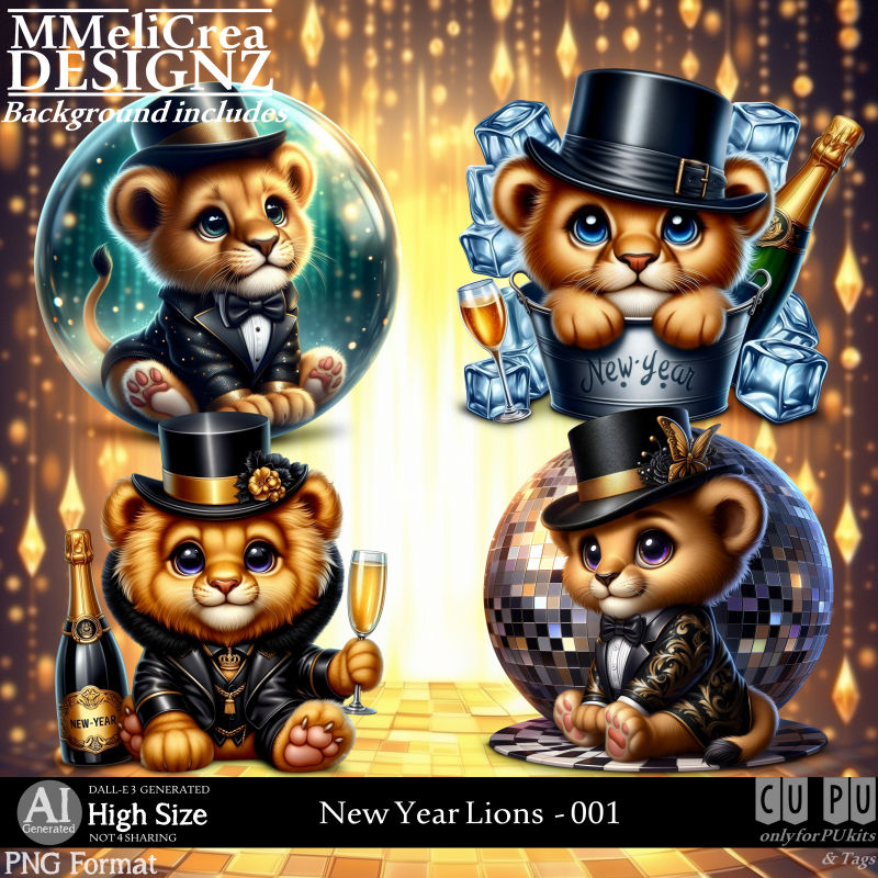 (image for) AI - New Year Lions - CU001 (CU4PU/PNG)